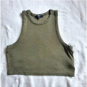 7 for all Mankind Crop Top Khaki Green Size Medium